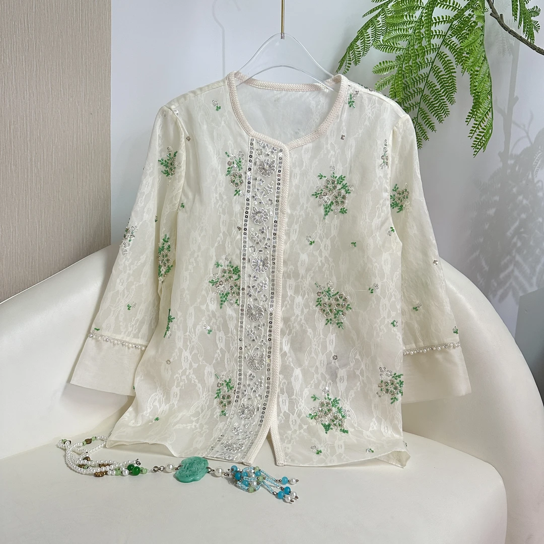 【SHANGLIU】HX128新中式国风真丝上衣气质衬衫女装（818）