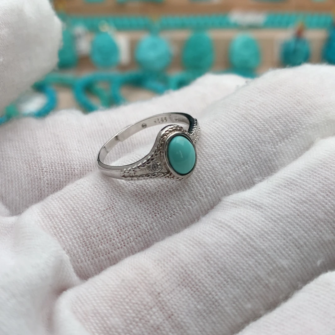 绿松石银S925镶嵌珠宝奇石