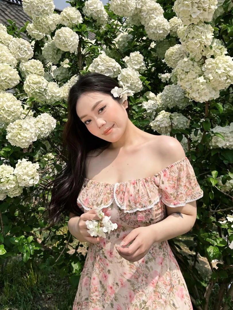 花蔓裙~胖MM大码碎花温柔显瘦小众气质长裙P4Q0128