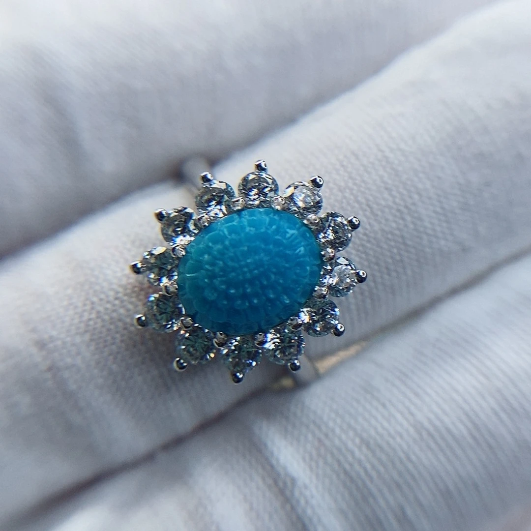 绿松石银S925镶嵌戒指