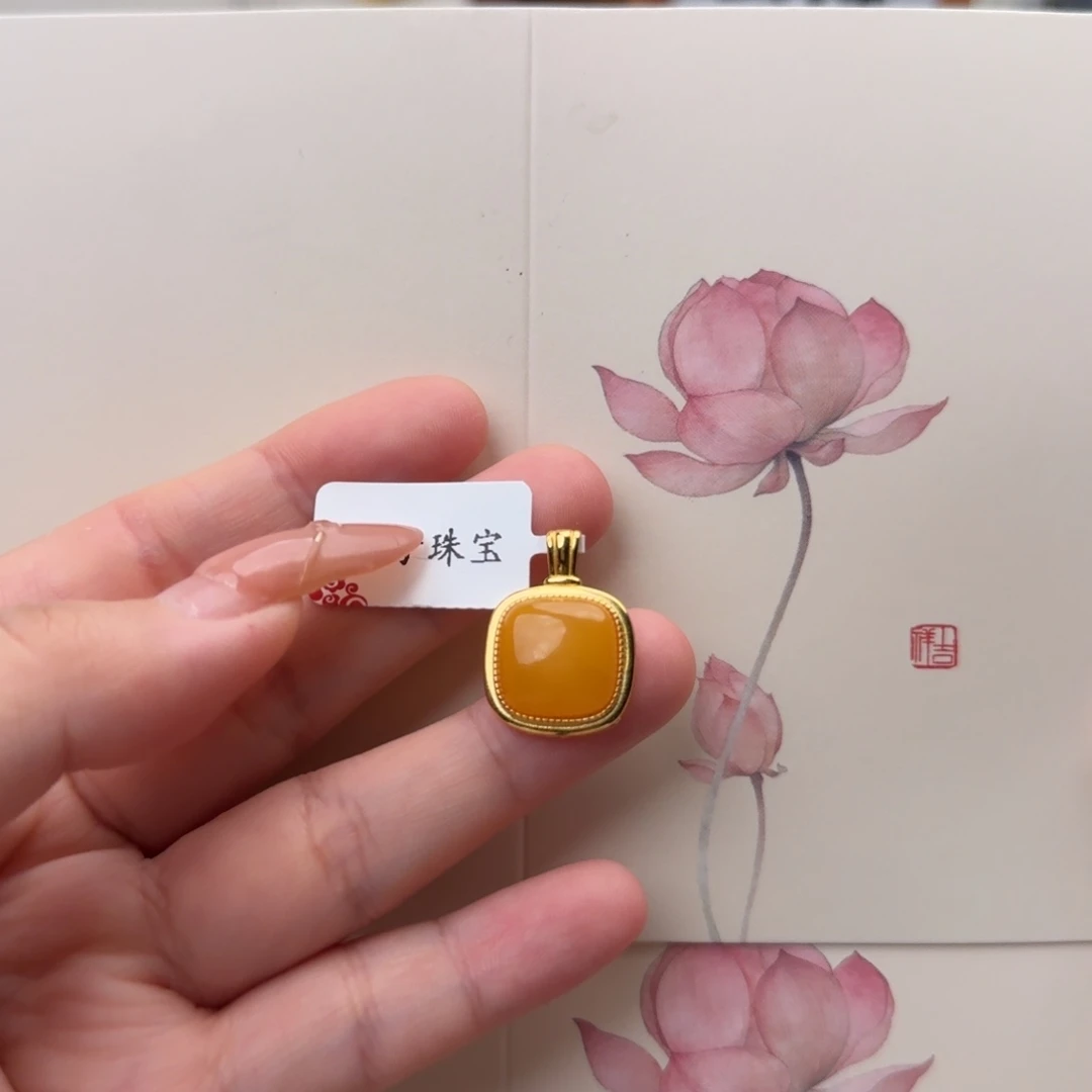 蜜蜡银S925镶嵌颈饰项链925蜜蜡