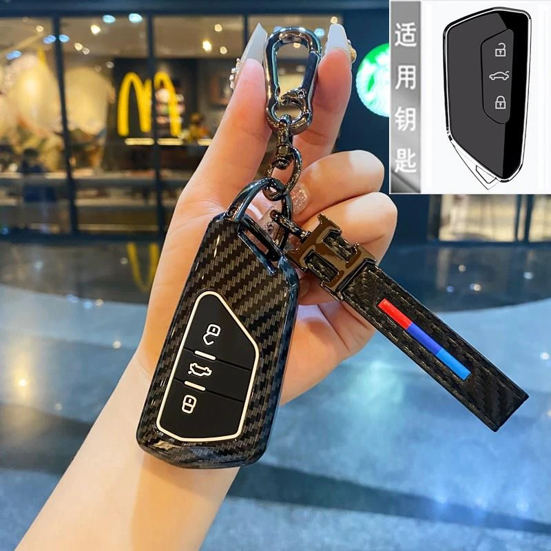 适用大众途昂X钥匙套25款帕萨特朗逸新锐途岳途观L宝来汽车包扣壳