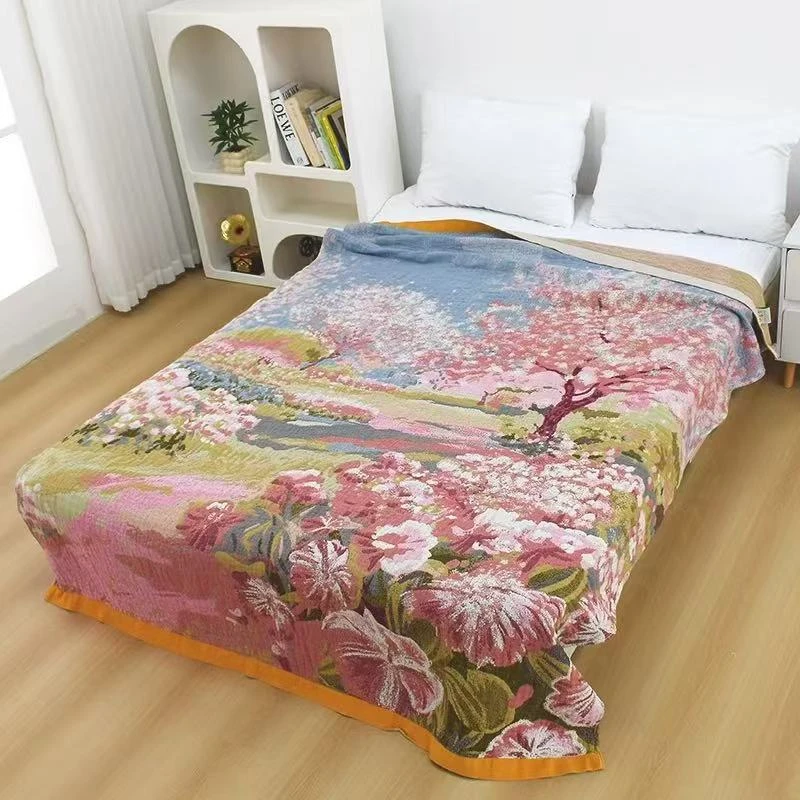 【床盖-落樱缤纷】200*230cm罗布麻高奢私人定制款床盖柔软舒适