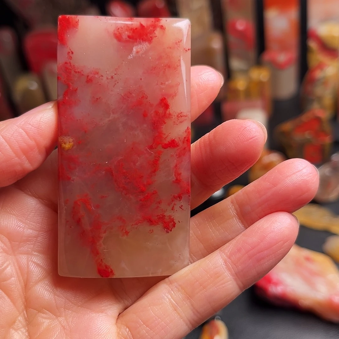 印石巴林石鸡血石扁章