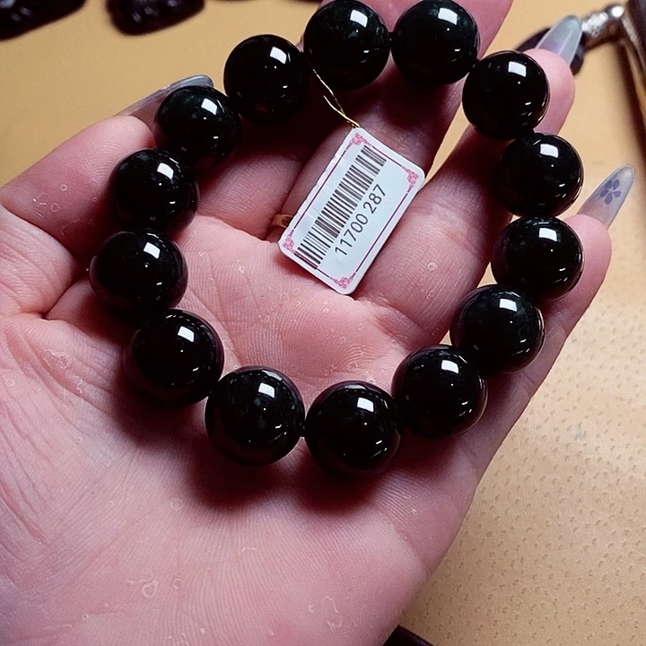 翡翠散珠影**化天然缅料A货卡14.9手串287