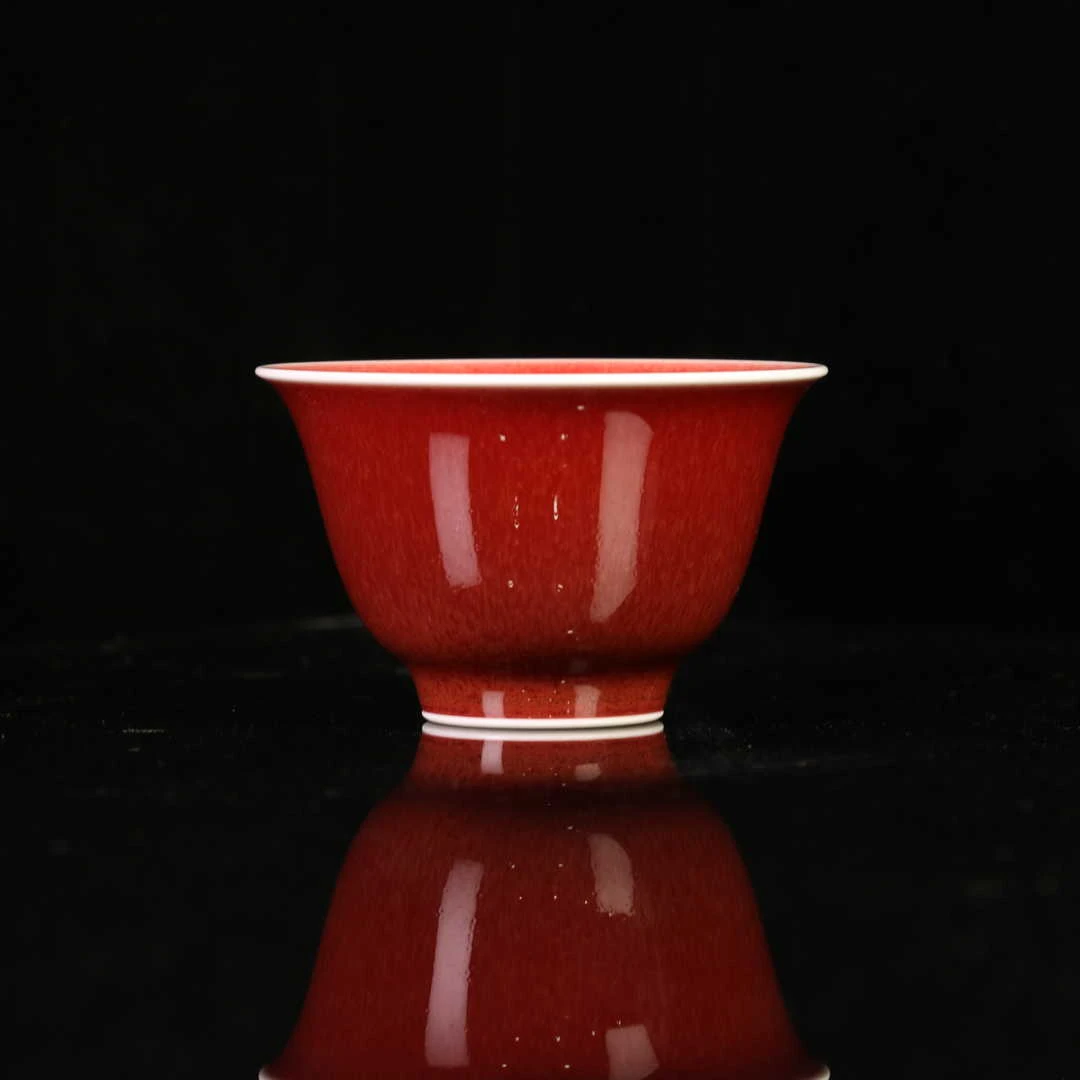 【央广甄瓷】逸古堂 郎红小花神杯
