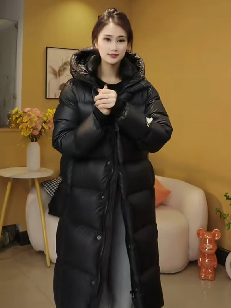 黑色八格长款4.0升级版厚款鹅绒服外套【3】