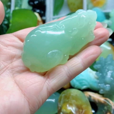 蛇纹石玉未镶嵌手把件