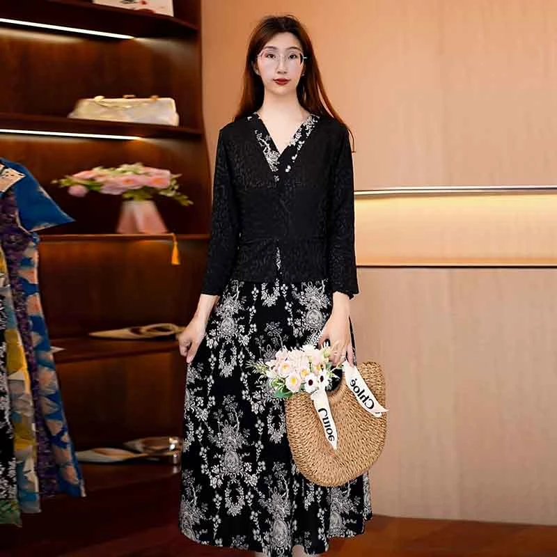 【花好月圆】新款显白遮肉连衣裙D