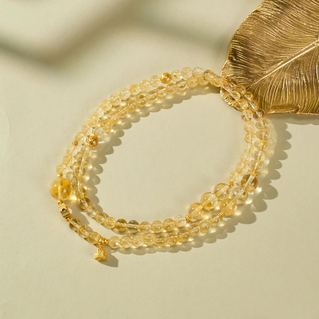 黄水晶三圈手串-卡5.5-10.8mm-SLQ92-JX|BSJ3