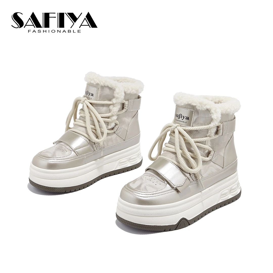 索菲娅Safiya2025冬季新款时尚舒适加绒保暖休闲雪地靴SFD4112D40
