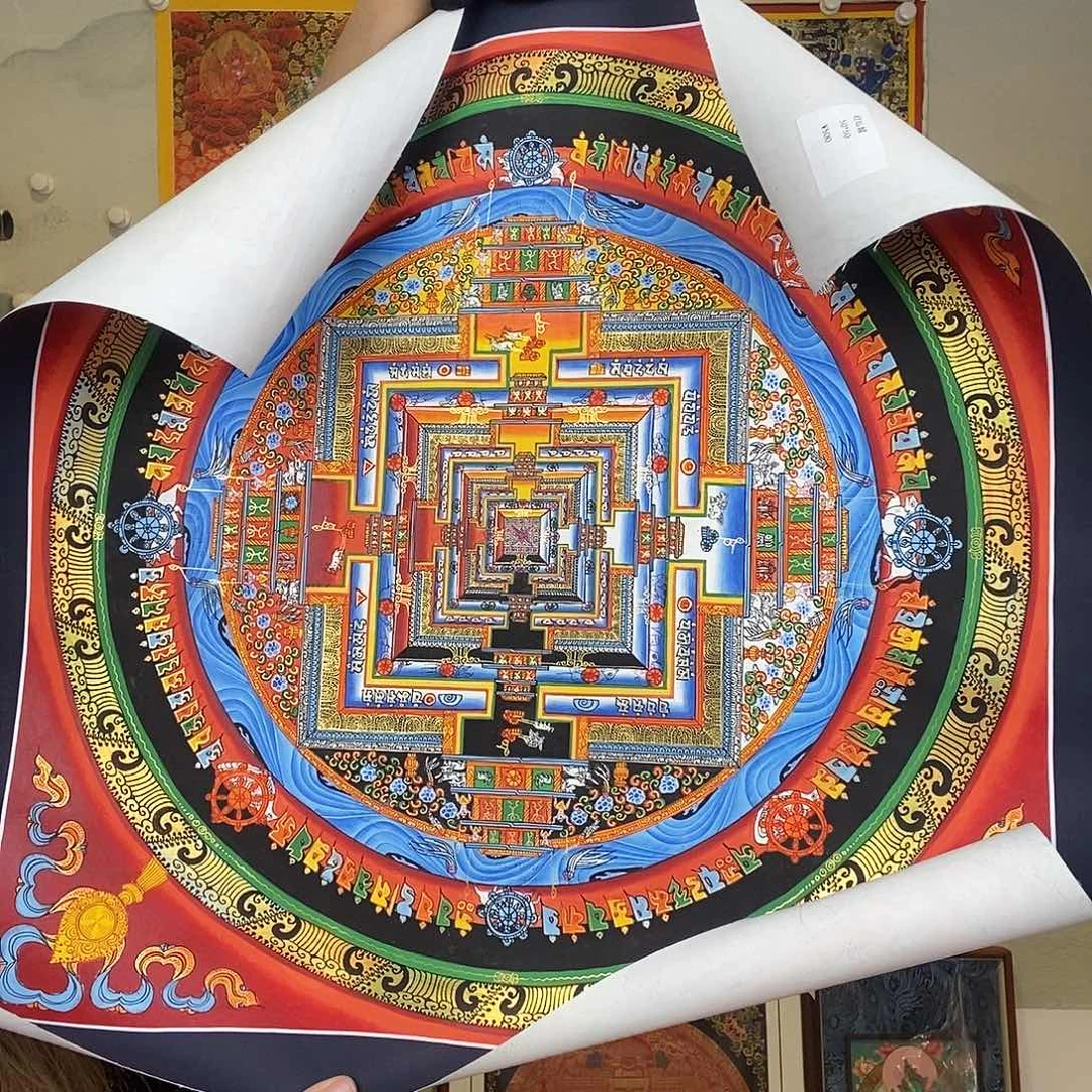卷轴画纯手绘唐卡坛城50厘米左右