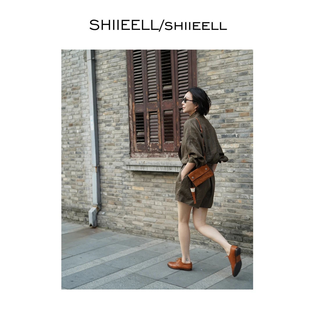 SHIIEELL夏季新款绿色时尚洋气薄款通勤气质休闲百搭连体裤W0424