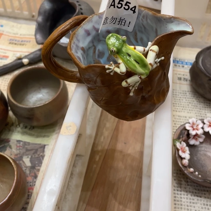手工制作陶瓷茶具茶杯青蛙