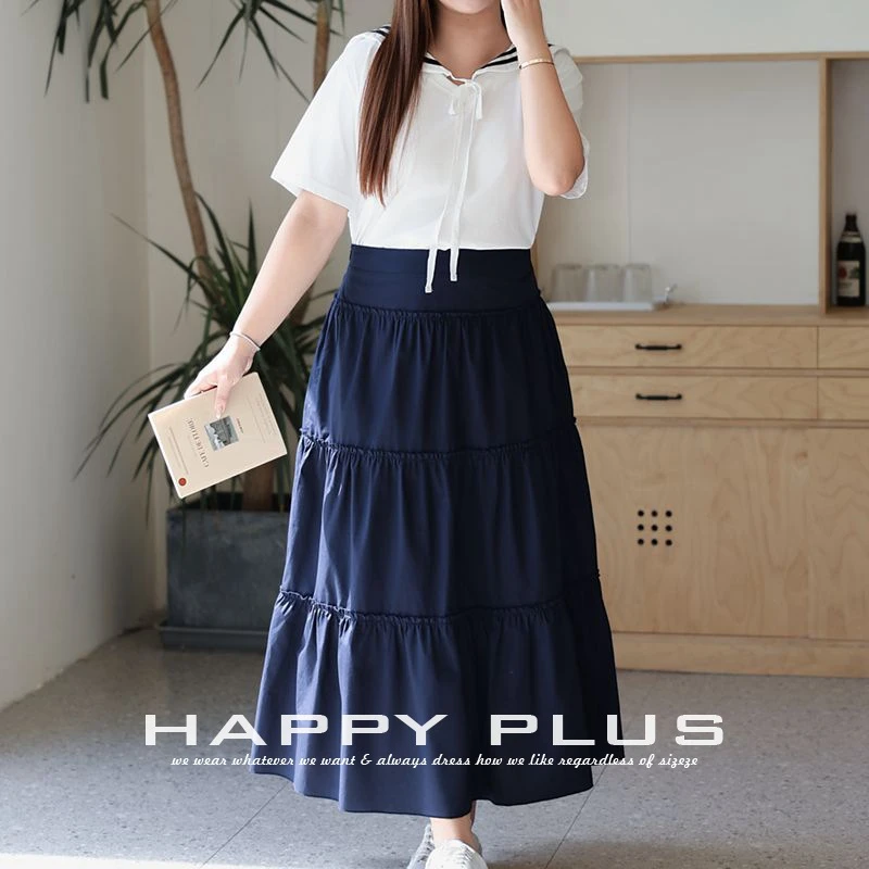 复古纯色高腰显瘦a字蛋糕裙加大码学院女装夏装套装2025新款爆款