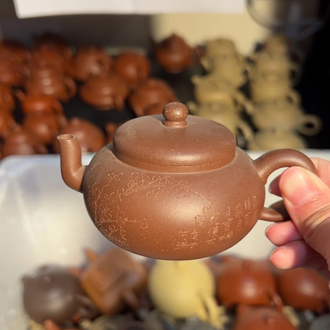 茶壶紫砂宜兴紫砂壶紫泥全手