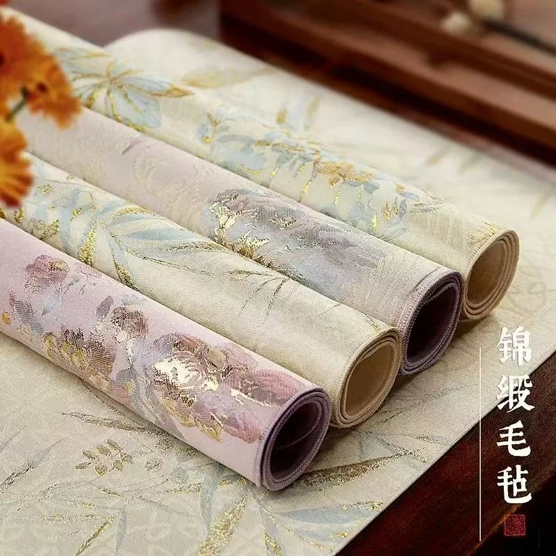 毛毡锦缎织锦平绒书画禅意毛毡40*60CM特价