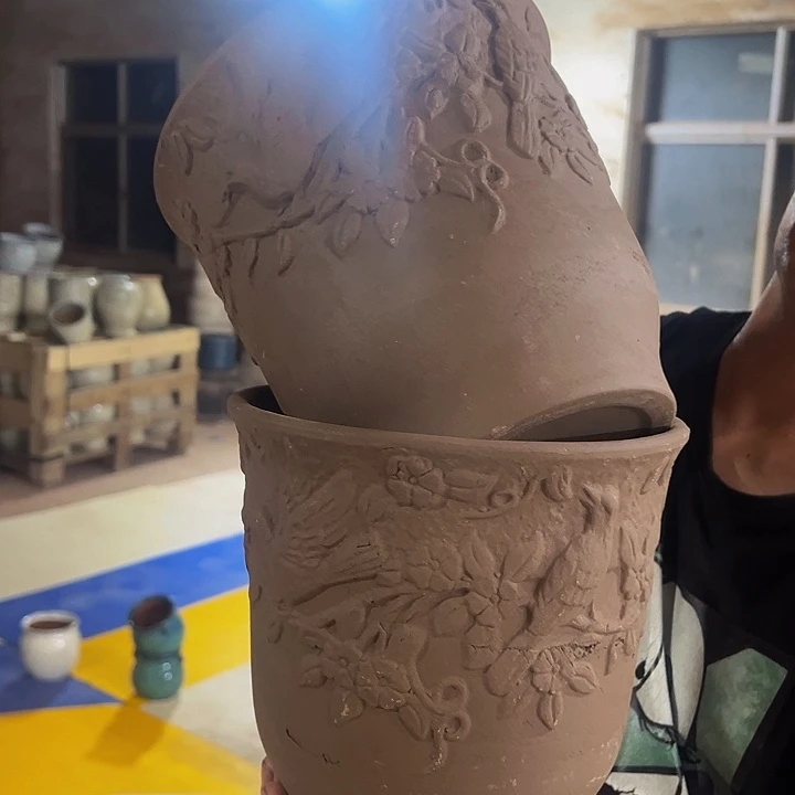 夫妻花盆高度21口径20