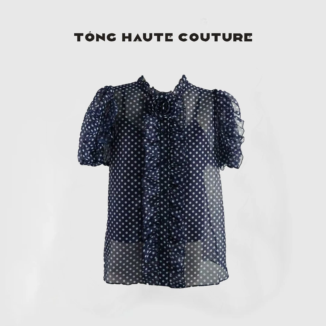 【氤氲波点】25年春夏百搭轻奢高级感波点上衣 YY297