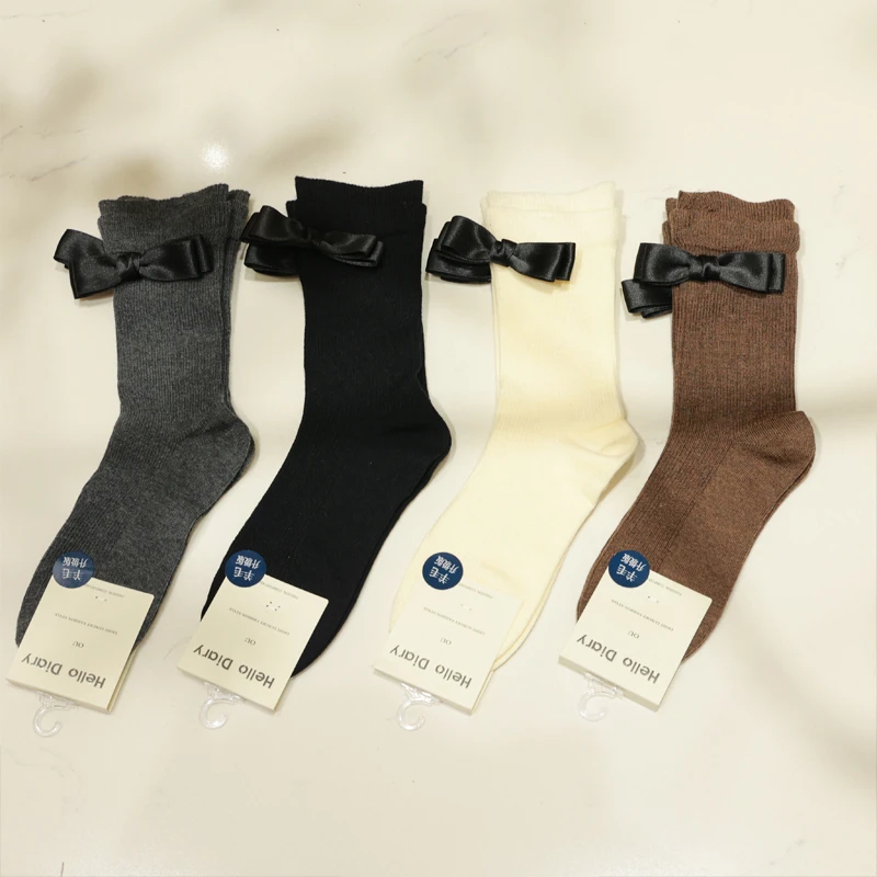 【抖音专属】蝴蝶结中筒袜-五双（8014-36随机均码）
