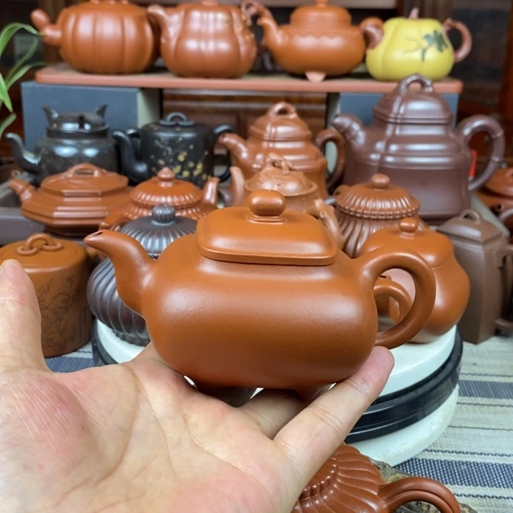 茶壶紫砂四方传炉160-220cc原矿赵庄朱泥特价