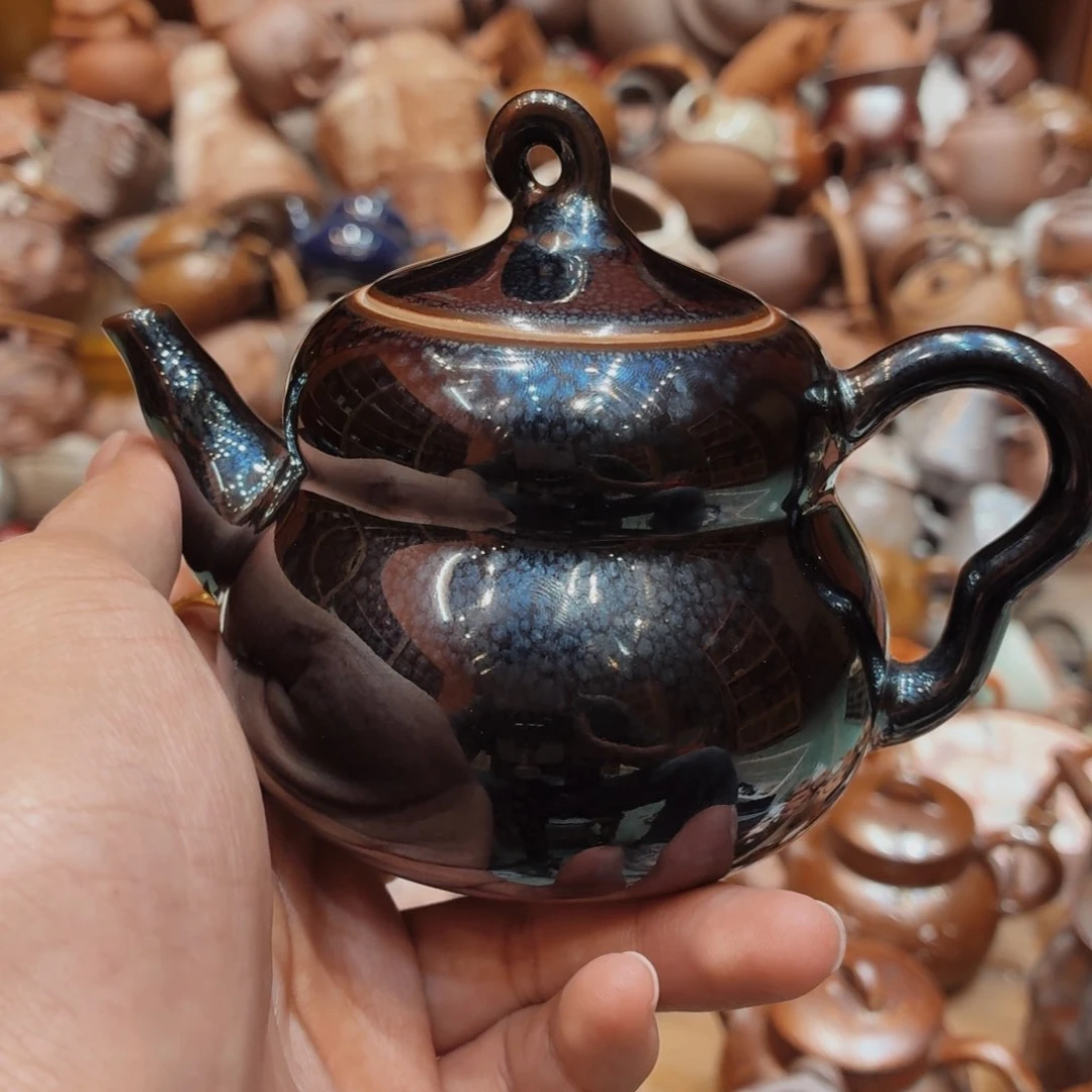 柴烧老岩泥手工茶壶器皿