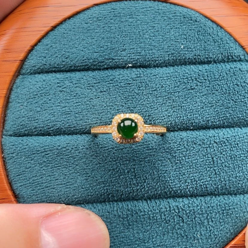 【闪购商品】翡翠戒指银S925镶嵌兮兮