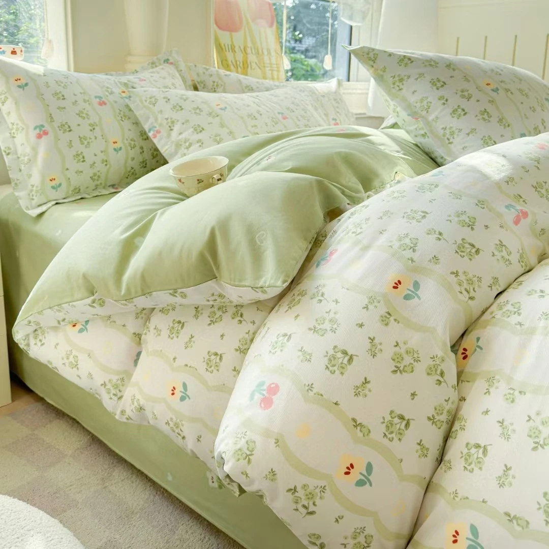 跑量款 纯棉小清新活性印染四件套