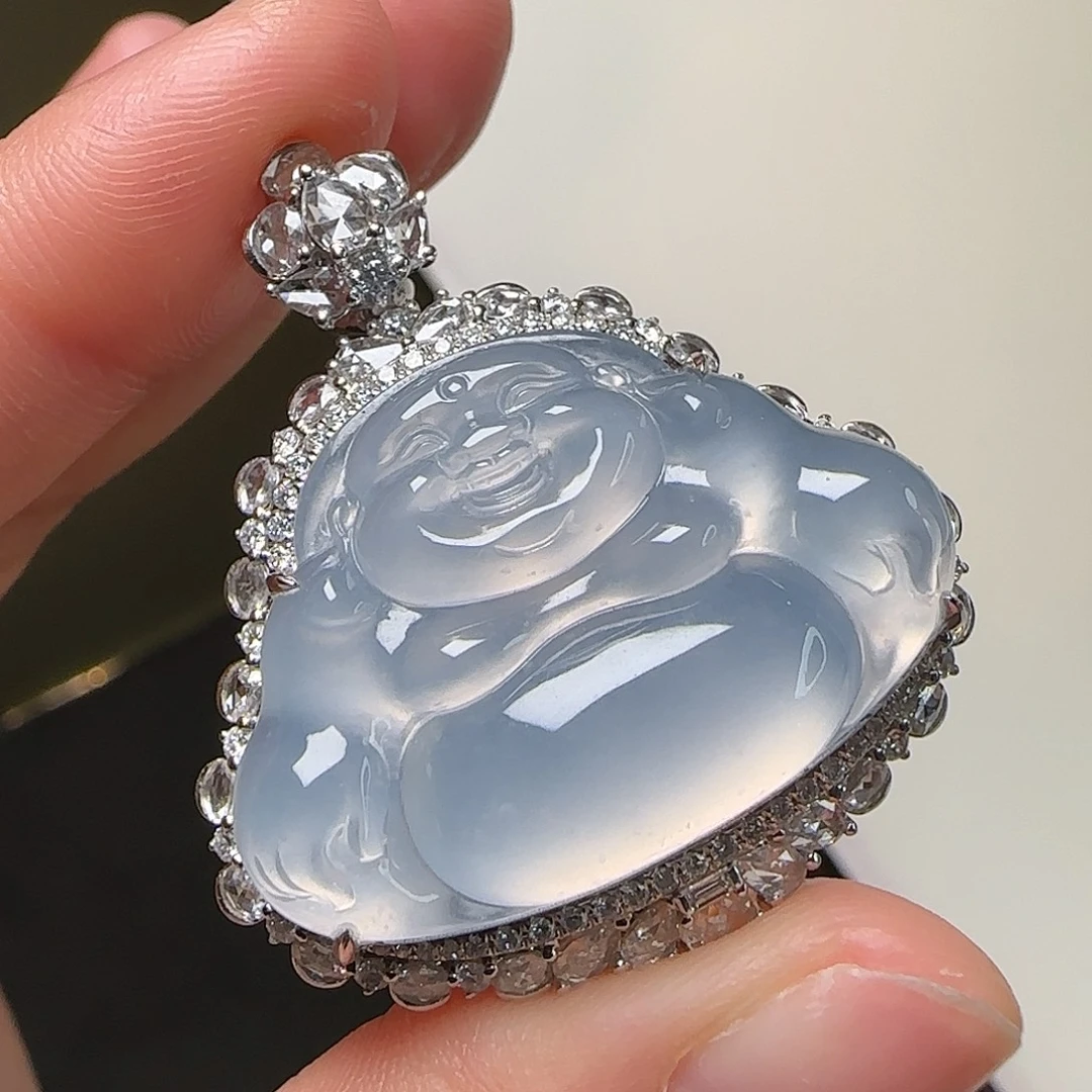 翡翠18K金镶嵌颈饰天然翡翠