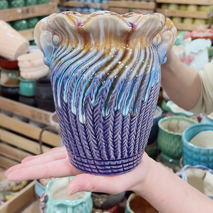 有孔，凑单福利满10元发货陶瓷多肉花盆！