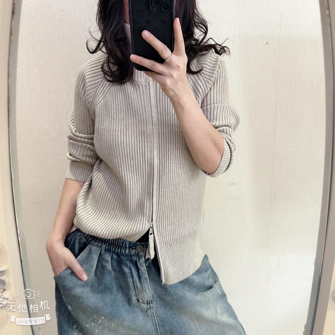 抗起球双开拉链百搭毛衣 衣长70  高弹力 90穿到170斤左右