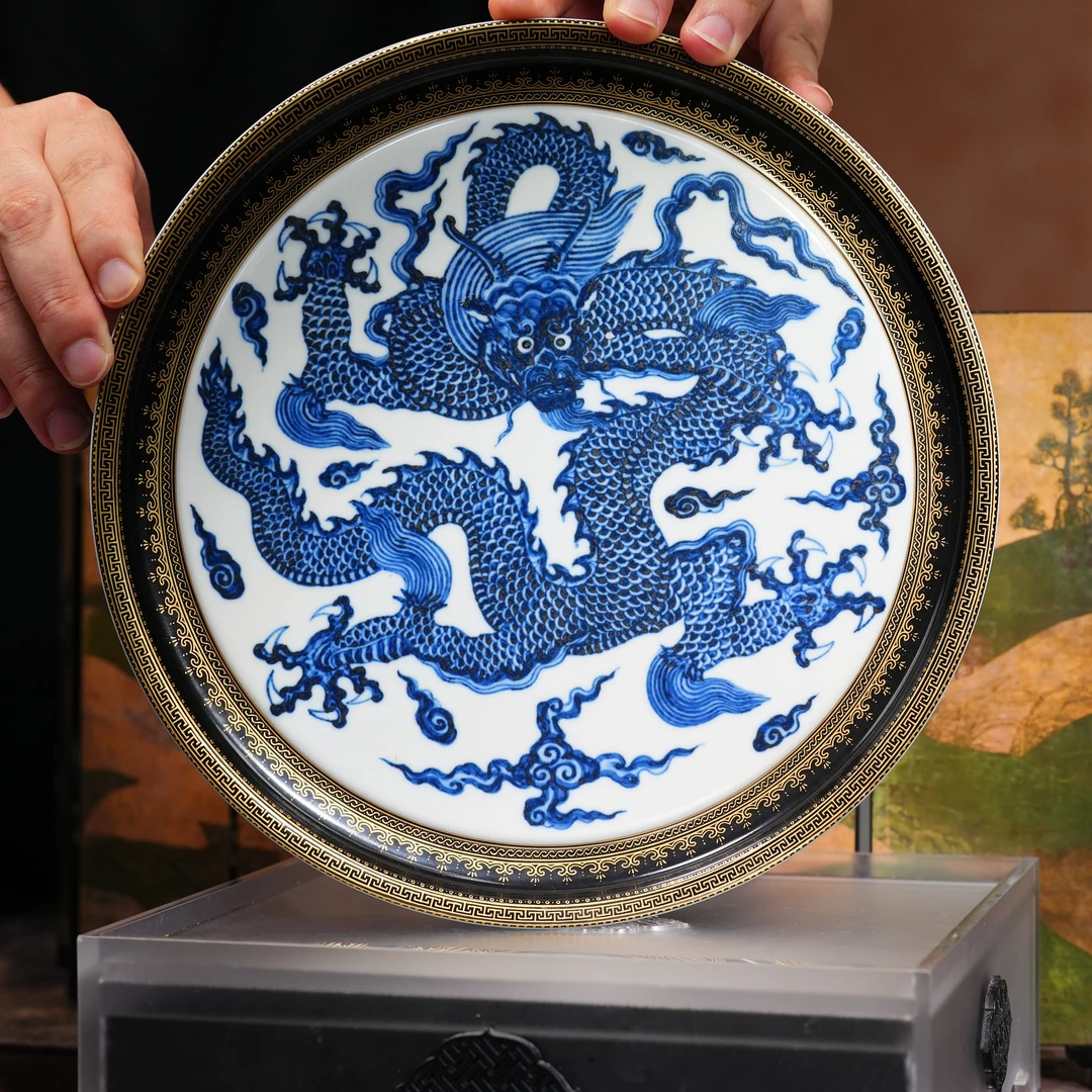 大明风华  |青花霸王龙黑金壶承 景德镇陶瓷