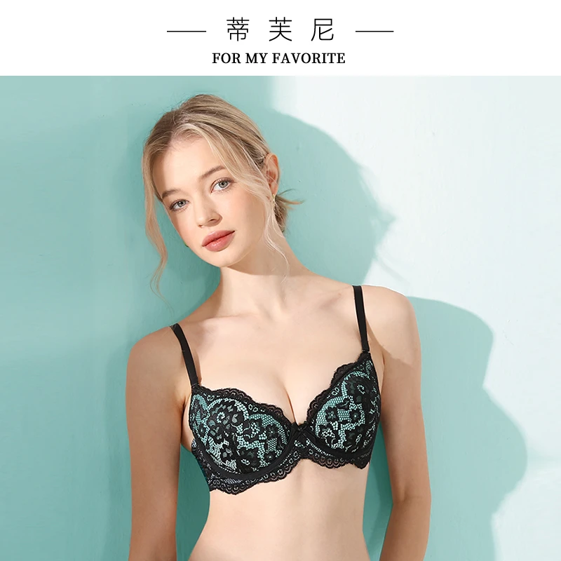 【蒂芙尼澜梦】聚拢薄款蕾丝法式收副乳调整型性感文胸罩888
