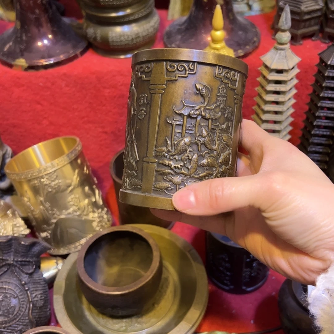 黄铜摆件，文房摆件