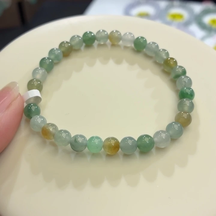 翡翠未镶嵌手链冰胶多宝卡6