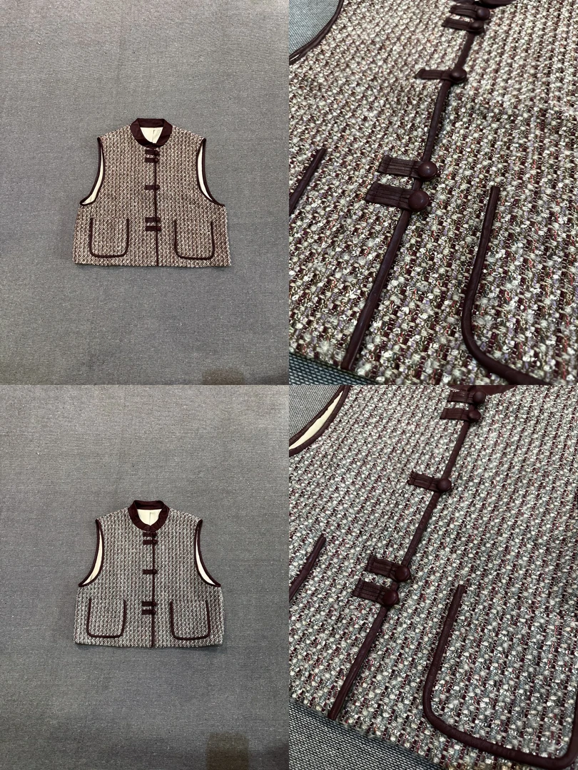 "364" 羊毛真皮手工盘扣老钱风经典秋冬马甲