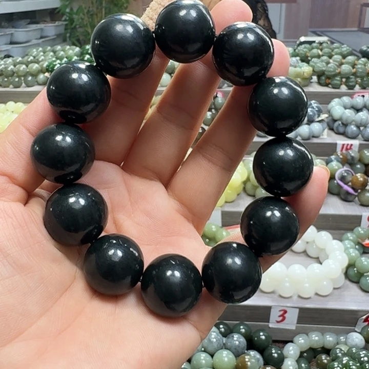 手链未镶嵌和田玉新疆黑青卡20
