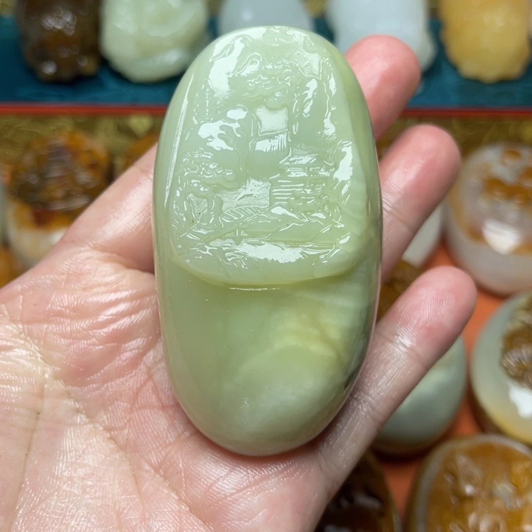 石材天然方解石手把件不退换