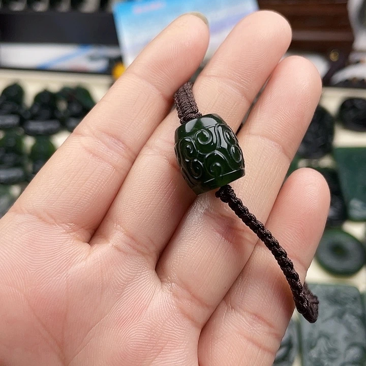 蛇纹石玉未镶嵌挂件泰山玉转运珠