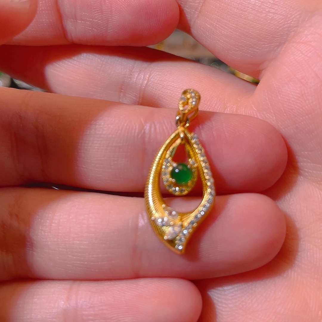 翡翠银S925镶嵌吊坠(不含链)