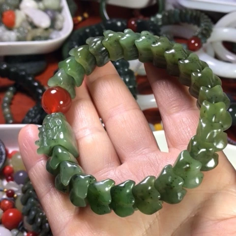 未镶嵌手链和田玉（碧玉）白****n