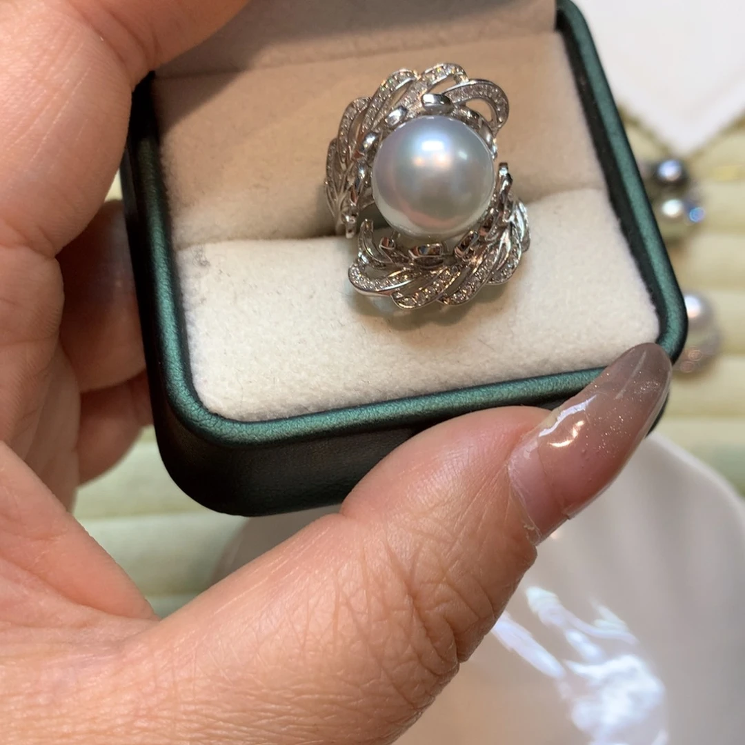 海水珍珠戒指银S925镶嵌