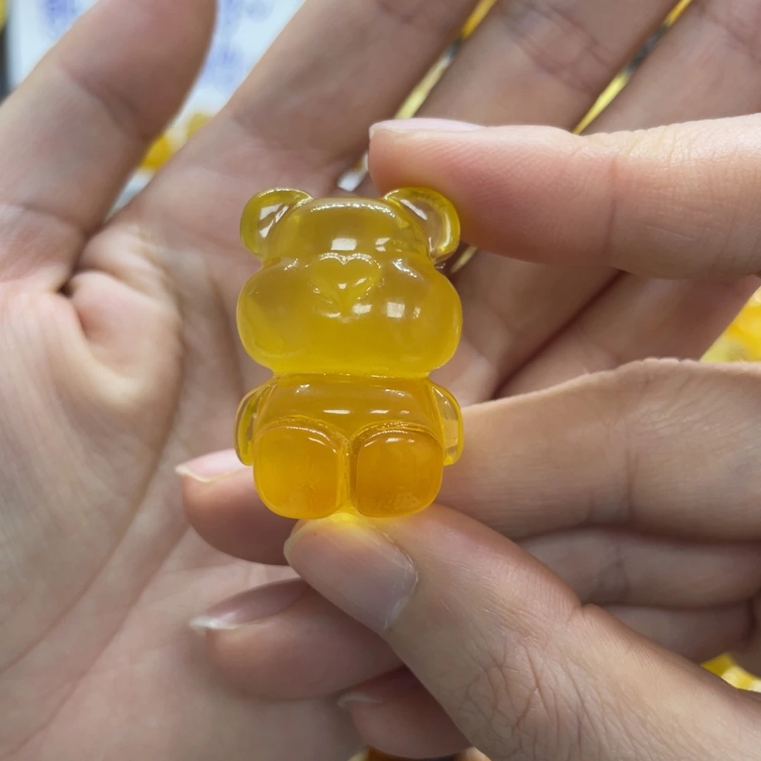 琥珀未镶嵌裸石天然琥珀俄料蜜蜡小熊