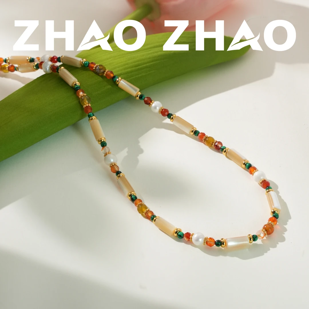 铜合金吊坠 「满庭胧月（项链）」茶色美拉德项链复古叠戴