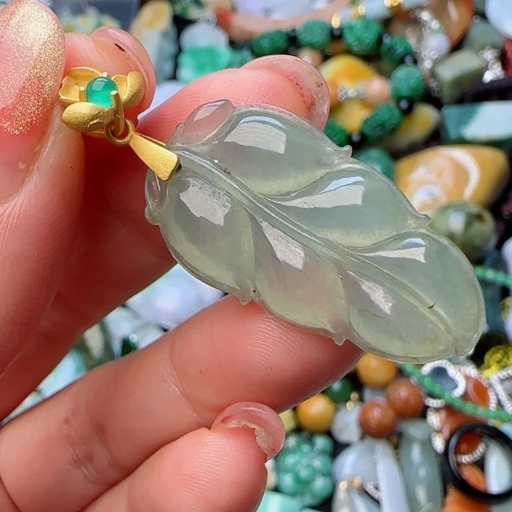 翡翠颈饰银S925镶嵌天然A货69