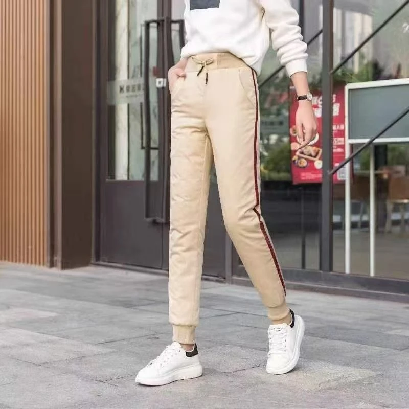 休闲裤羽绒裤女款时尚百搭外穿加绒修身冬季暖裤