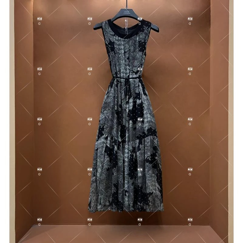 【齐】春夏丨设计师轻奢法式印花女士连衣裙 H-265