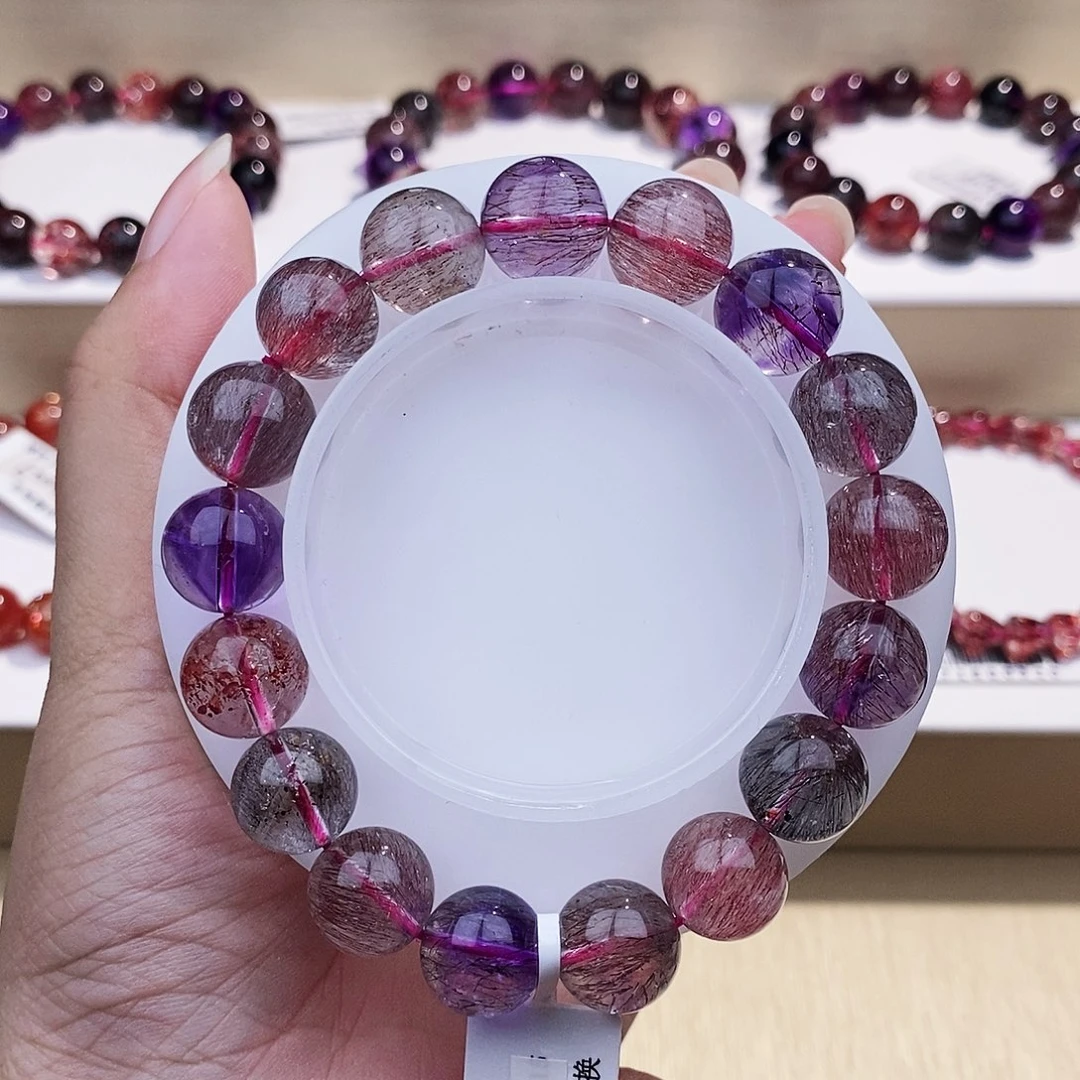 水晶手链未镶嵌黑加仑12+