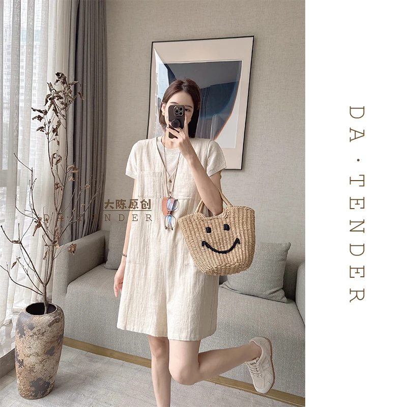 DA【清-夏款】山月记棉麻连体裤-YL623