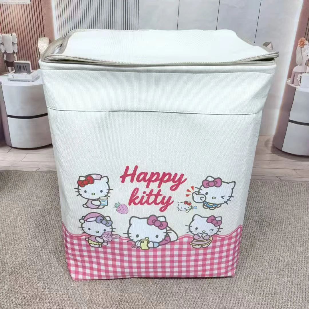 双拉链带盖收纳箱新款布艺可折叠衣柜储物箱家用衣服裤子收纳箱